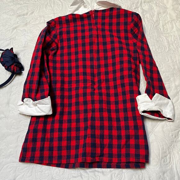 Pettigirl Plaid Holiday Dress with Headband Bow Size 3 - Picture 8 of 8